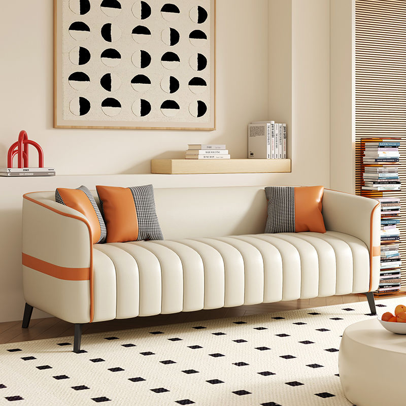 北欧轻奢猫抓皮沙发客厅家用小户型双人三人出租房服装店沙发组合