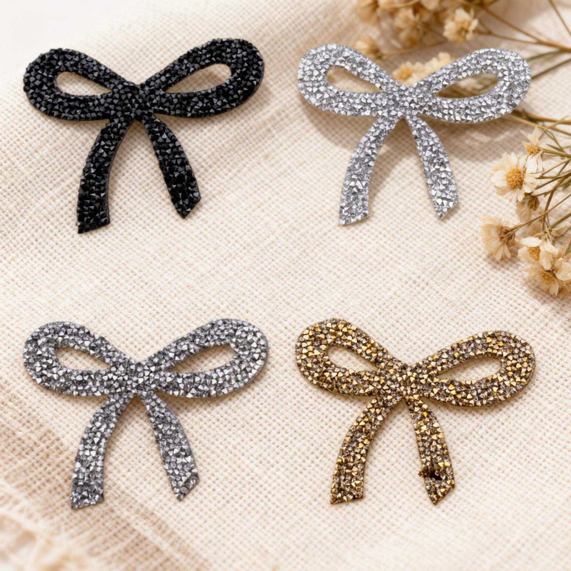 跨境电商轻奢时尚蝴蝶结烫钻服装辅料鞋帽包包袜子配饰品厂家批发